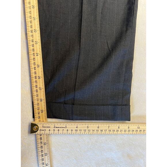 Jos A Bank 42L 34W Charcoal Gray Pinsripe 2 Piece Suit Jacket Pants Note - Picture 14 of 16